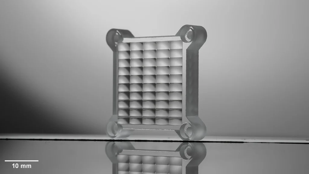 Micro-lens array fabricated with hybrid laser processing method using the FemtoLux 30
