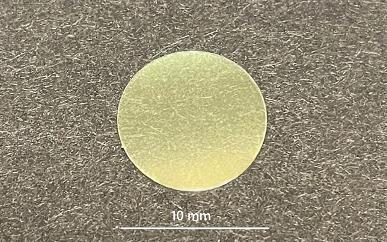 10 mm circle cut out of thin polymer film