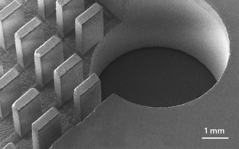 Bottom-up milling of fused-silica glass.