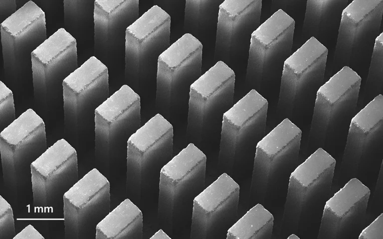 Bottom-up milling of fused-silica glass.