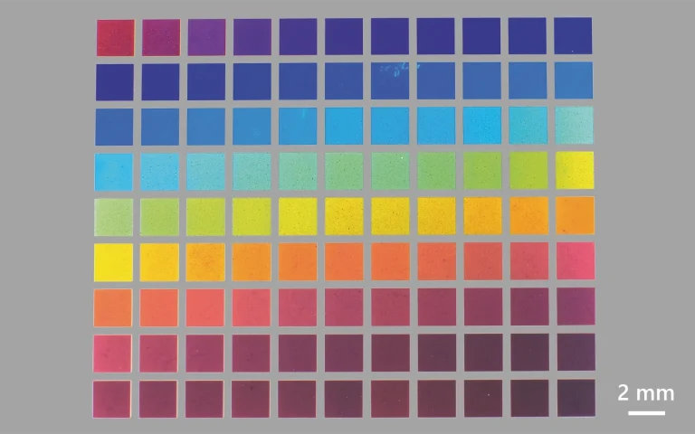 Color marking of titanium film.