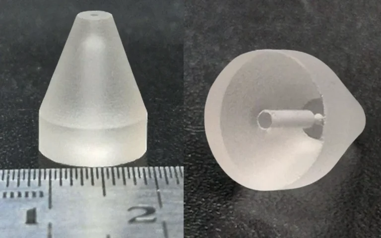 Glass nozzle fabrication by using multi-step bottom-up milling