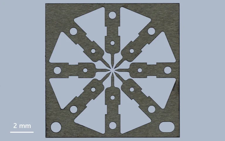100 µm thickness stainless steel cutting.
