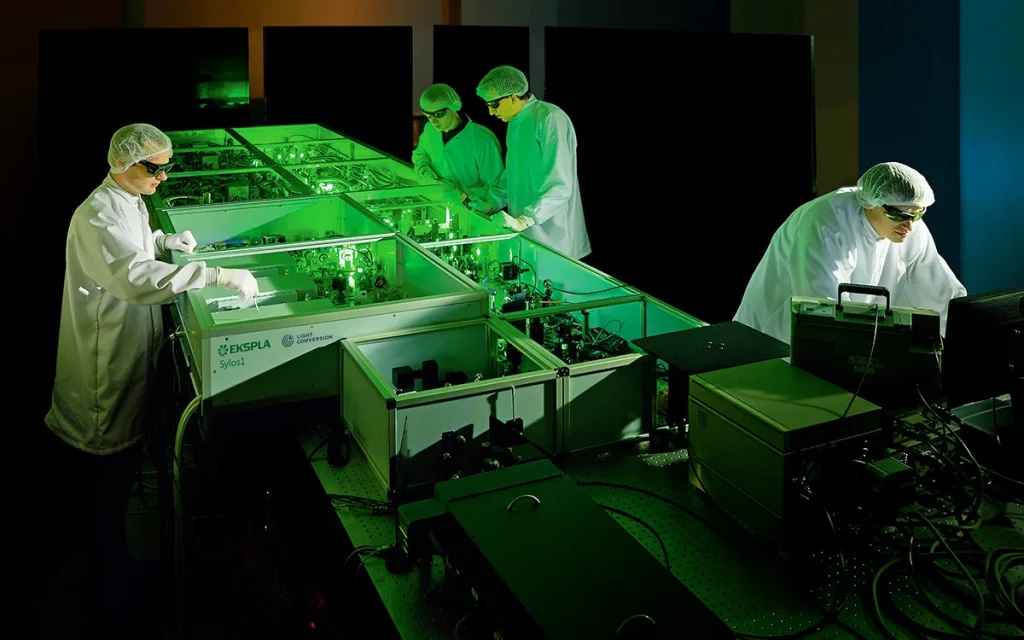 Unique OPCPA based laser system, providing ~5 terawatts of output power at 1 kHz repetition rate