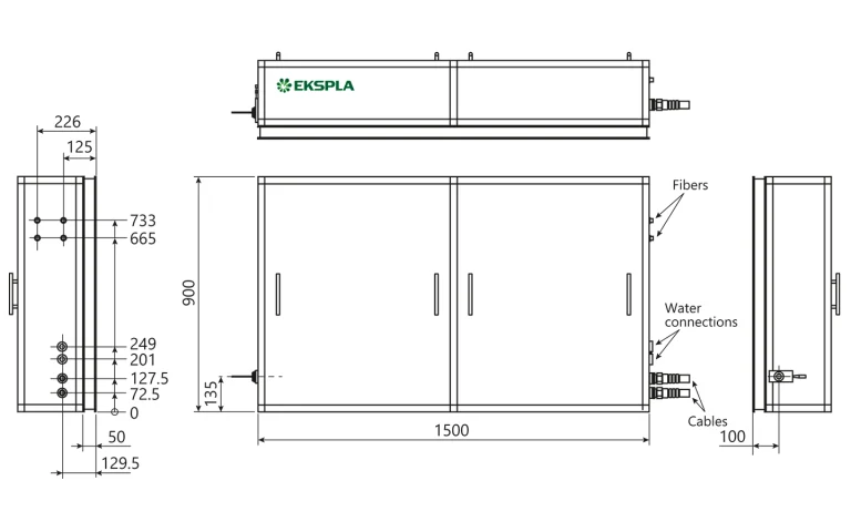 An example of NanoFlux HP system external dimensions.