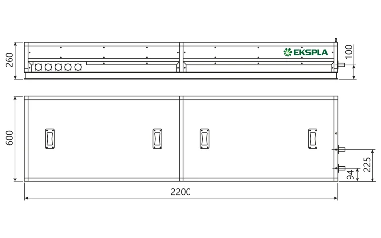 NanoFlux N7k10 or NanoFlux N10k10 laser head outline drawing.