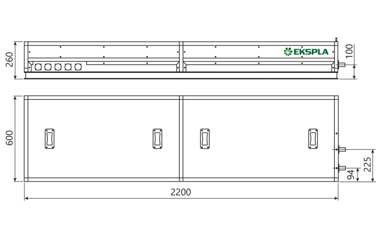 NanoFlux N10k10-SLM laser head outline drawing.
