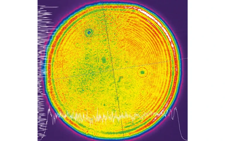 Typical beam profile of NanoFlux SLM laser system 50 cm from output at 1064 nm.