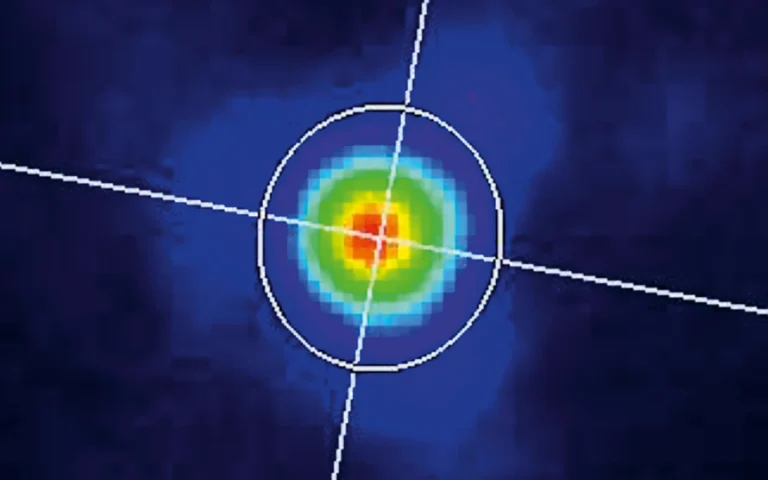 Typical High repetition rate PicoFlux amplifier system far field beam profile at 532&nbsp;nm.