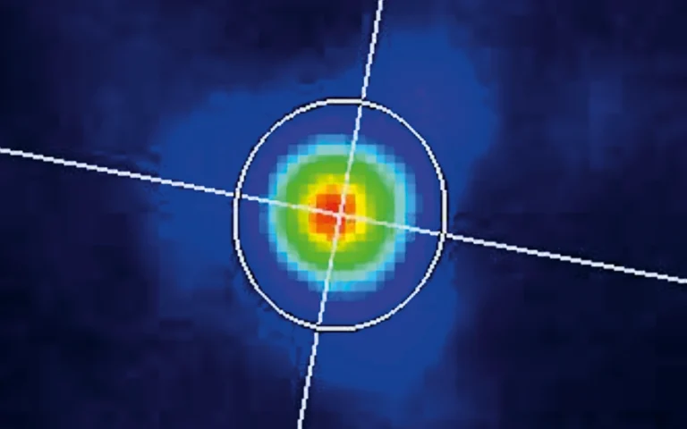 Typical High repetition rate PicoFlux amplifier system far field beam profile at 532&nbsp;nm.