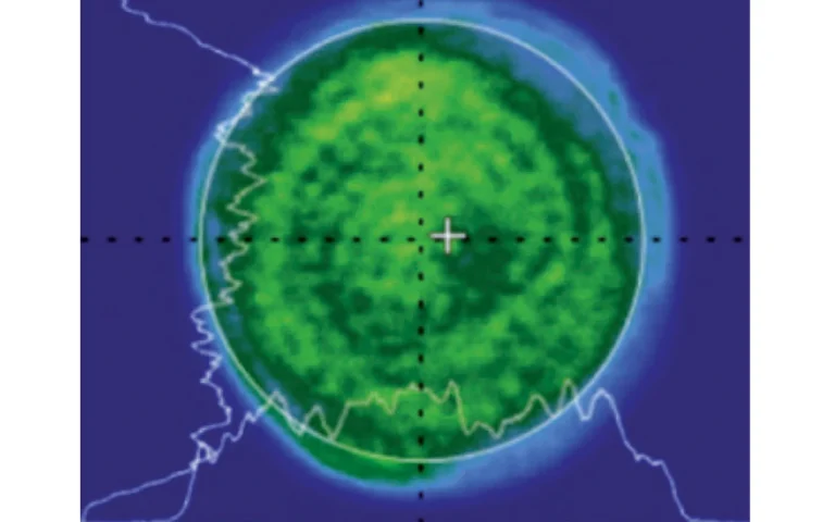 Typical UltraFlux FF401k-F8-CEP-DM near field beam profile