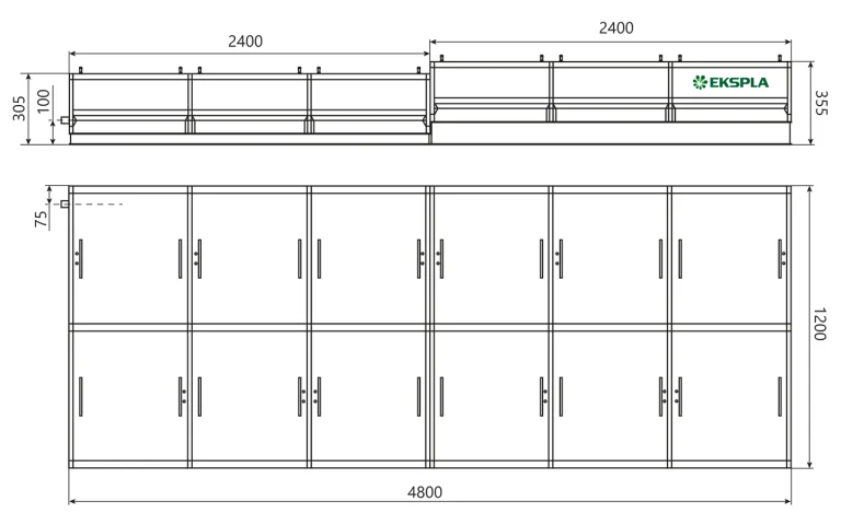 Typical UltraFlux FF5010-F10 laser system external dimensions