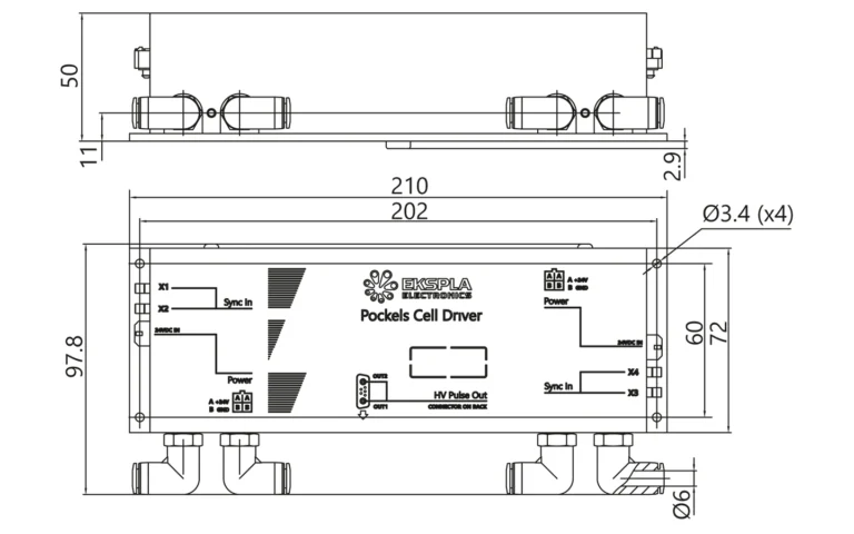 Drawings of 2PCD-UHR-C Pockels cell drivers.