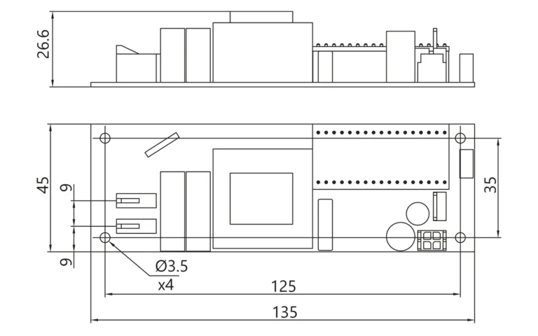 Drawings of open frame HV05Wm power supply.
