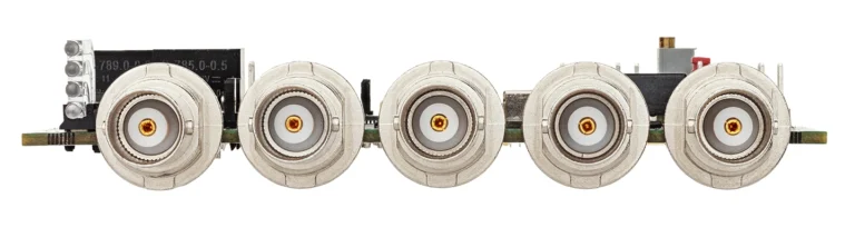Coaxial connectors, A-side, BNC type.