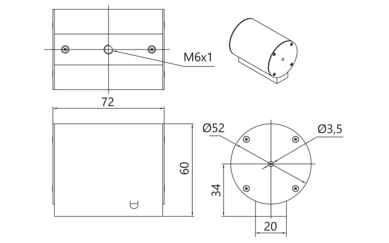 Outline drawing of oven KK1-50