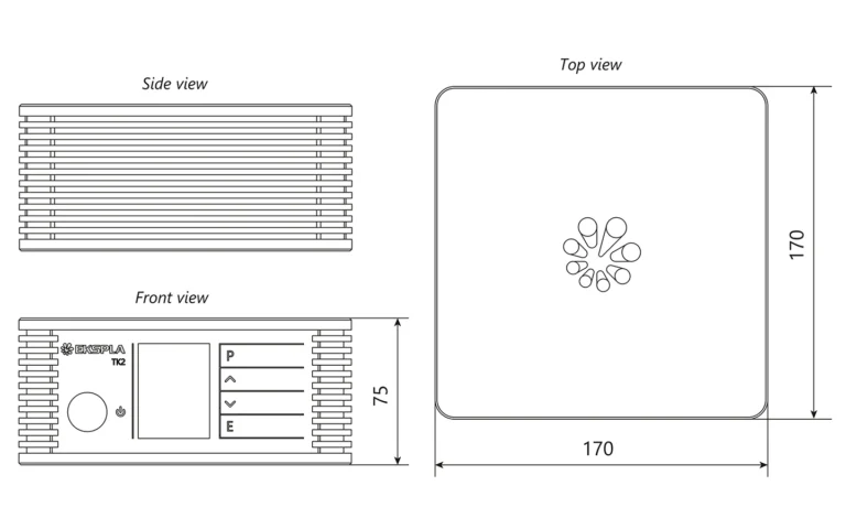 Outline drawing of thermocontroller TK2