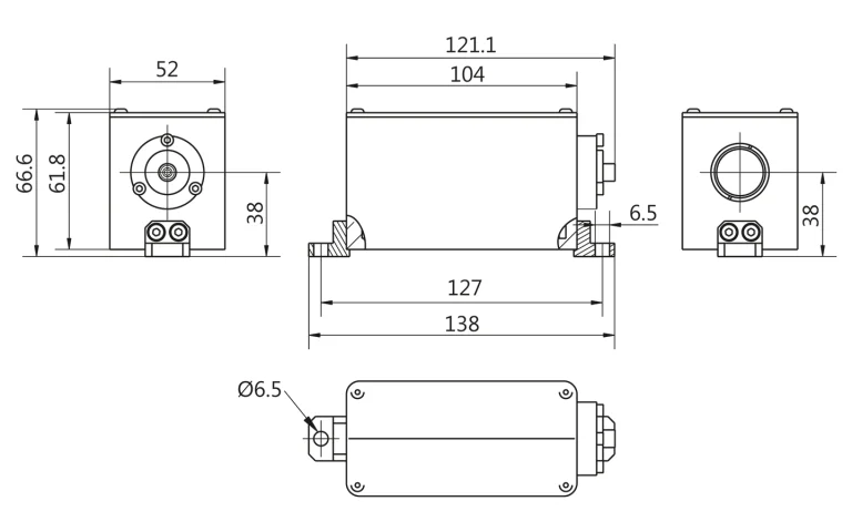 LightWire FPS200 laser isolator & collimator node outline drawing
