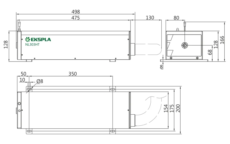 Typical NL300 series laser head outline drawing