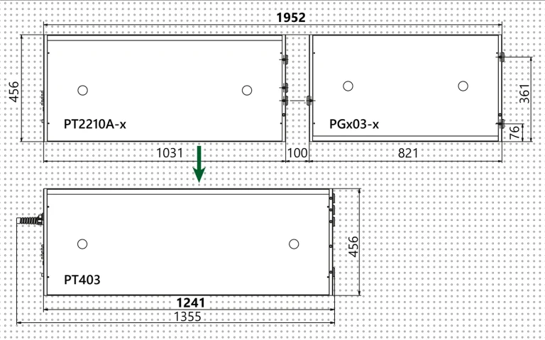 Compared with layout where laser and OPO are in different units, PT403 features almost twice smaller footprint