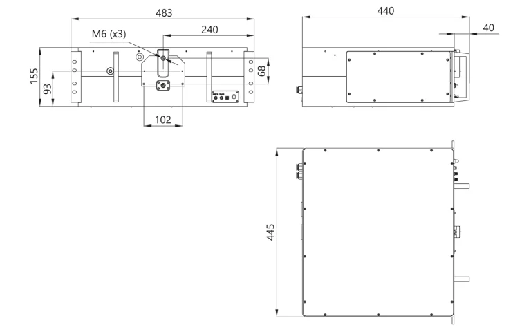 PhotoSonus X series laser head dimensions