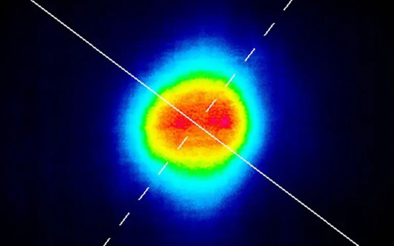 Typical near field beam profile of NT242 series lasers at 450&nbsp;nm.