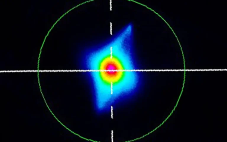 Typical far field beam profile of NT242 series lasers at 450&nbsp;nm.